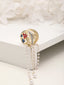 Gold-Plated CZ Stone Studded & Pearl Claw Clip