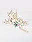 Gold-Plated Pearl Studded Floral Claw Clip