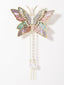 Gold-Plated CZ-Stone Studded Butterfly Aligator Clip