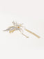 Gold-Plated CZ-Stone Studded Butterfly Shaped French Barrette