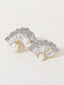 Gold-Plated Cubic Zirconia-Studded Embellished French Barrette