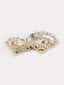 Gold-Plated Cubic Zirconia-Studded Embellished French Barrette