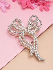 Gold-Plated Embellished Cubic Zirconia-Studded Claw Clip