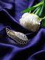 Gold-Plated CZ-Stone Studded Wings Shaped French Barrette