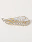 Gold-Plated CZ-Stone Studded Wings Shaped French Barrette