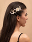 Set of 4 Gold-Plated CZ-Stone Studded Floral Bumpit Hair Pin