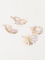 Set of 4 Gold-Plated CZ-Stone Studded Floral Bumpit Hair Pin