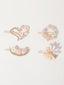 Set of 4 Gold-Plated CZ-Stone Studded Floral Bumpit Hair Pin