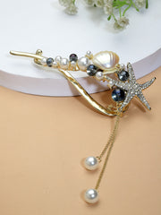 Gold-Plated Embellished Claw Clip