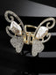 Gold-Plated Embellished Butterfly Design Claw Clip