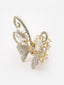 Gold-Plated Embellished Butterfly Design Claw Clip