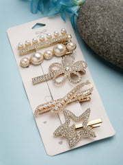 Women Set of 5 Embellished Alligator Hair Clip