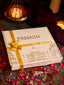 Diwali Gift Hamper with Fine 999 Silver Coin, Luxury Diyas, Incense Sticks, and Charan Paduka