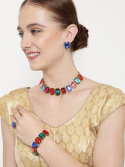 Gold-Plated Stone-Studded Jewellery Set