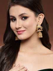 Gold-Toned Dome Shaped Jhumkas Earrings