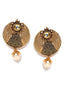 Gold-Plated Textured Antique Chandbalis