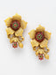 Gold-Toned Floral Studs Earrings