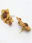 Gold-Toned Floral Studs Earrings