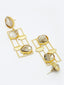 Gold-Toned Contemporary Drop Earrings