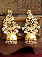 Gold-Toned Dome Shaped Jhumkas Earrings