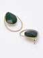 Gold-Plated Stone-Studded Teardrop Shaped Drop Earrings