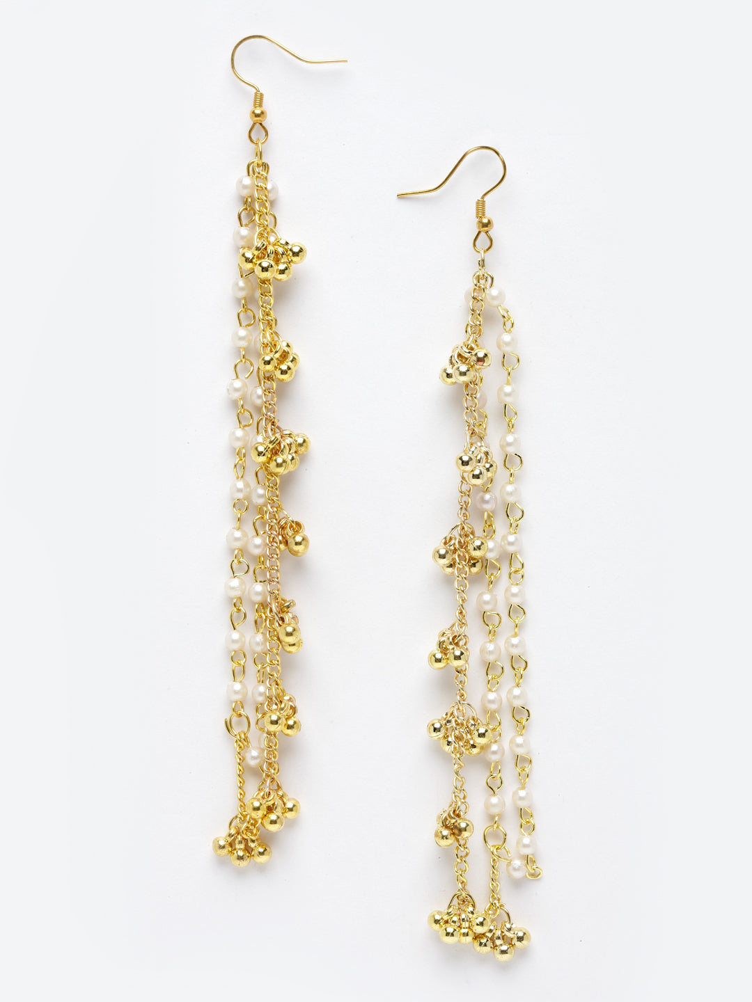 Gold-Plated Pearls Studded Classic Ear Chain