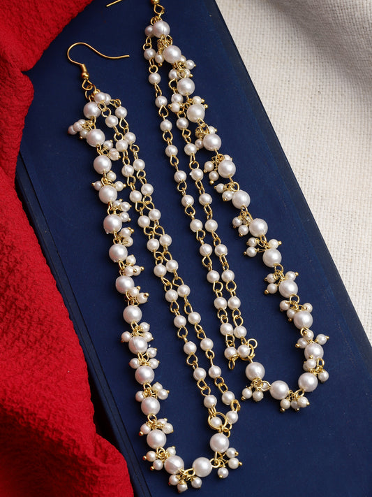 Gold-Plated Pearls Handcrafted Ear Chains