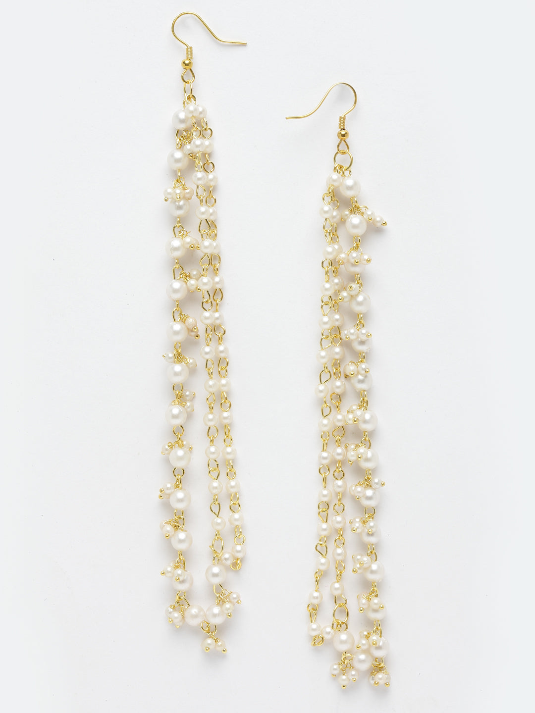 Gold-Plated Pearls Handcrafted Ear Chains