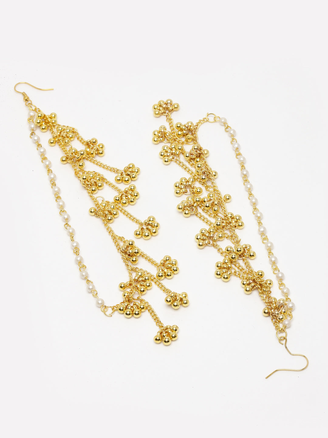 Gold-Plated Pearls Studded Classic Ear Chain