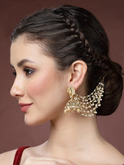 Gold-Plated Pearls Studded Classic Ear Chain