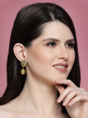 Gold-Plated Circular-Shaped Drop Earrings