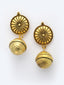 Gold-Plated Circular-Shaped Drop Earrings