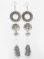 Set Of 3 Silver Plated Classic Drop Earrings