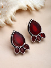 Silver-Plated Teardrop Shaped Studs Earrings