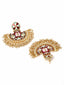 Gold-Plated Kundan & Artificial Beads Studded Chandbalis