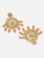 Gold-Plated Kundan & Artificial Beads Studded Chandbalis