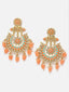 Gold-Plated Kundan & Artificial Beads Studded Chandbalis