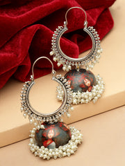 Silver-Plated Contemporary Jhumkas