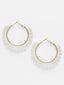 Gold-Plated Artificial Beads Circular Hoop Earrings