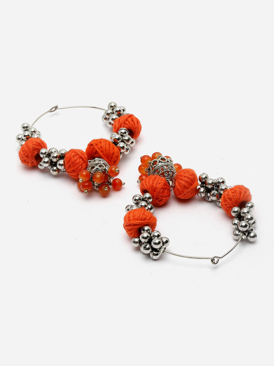 Silver-Plated Circular Hoop Earrings