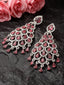 Silver-Plated Teardrop Shaped Drop Earrings