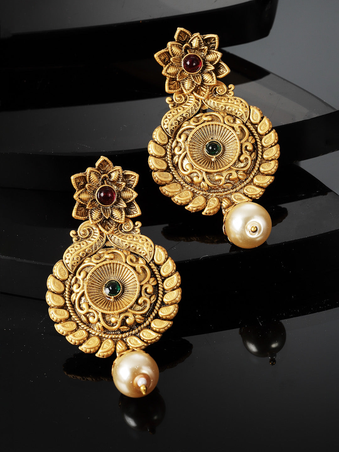 Gold-Plated Contemporary Drop Earrings