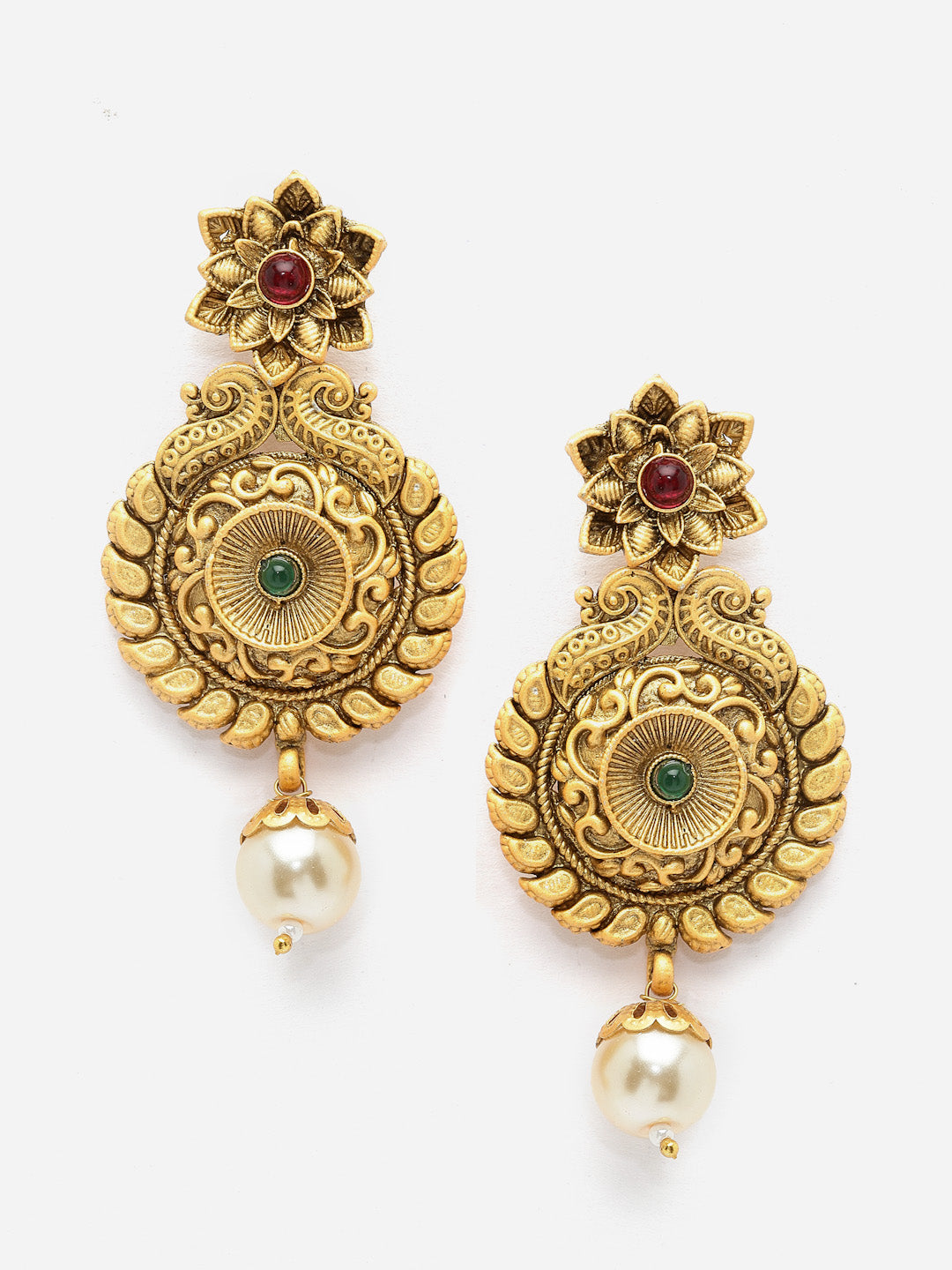 Gold-Plated Contemporary Drop Earrings