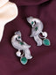 Silver-Plated Oxidised Peacock Shaped Drop Earrings