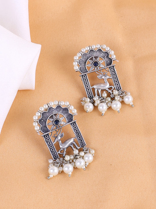 Silver-Plated Drop Earrings