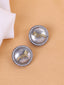 Silver Plated Circular Stud Earrings