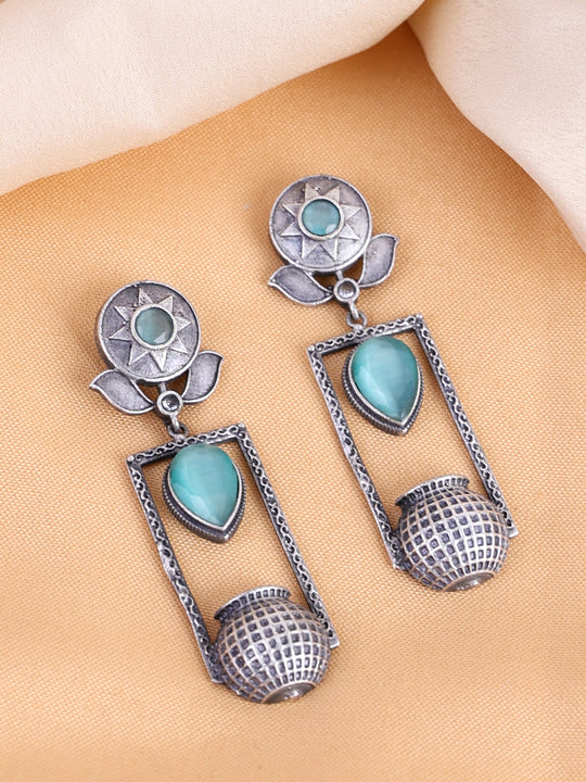 Silver-Plated Oxidised Classic Drop Earrings