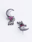 Silver-Plated Artificial Stones Studded & Beads Beaded Drop Earrings