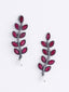 Silver-Plated Leaf Shaped Drop Earrings