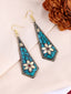 Gold Plated Contemporary Stone Studded Drop Earrings